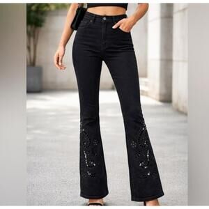 DONDUP Charlotte superskinny bootcut black jeans sz 29